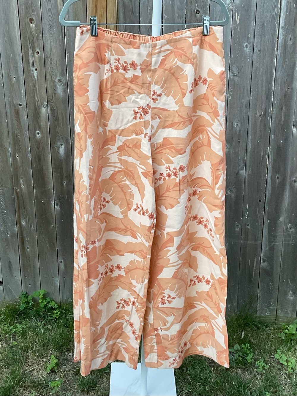 Soft Surroundings Orange Floral Wide Leg Pants